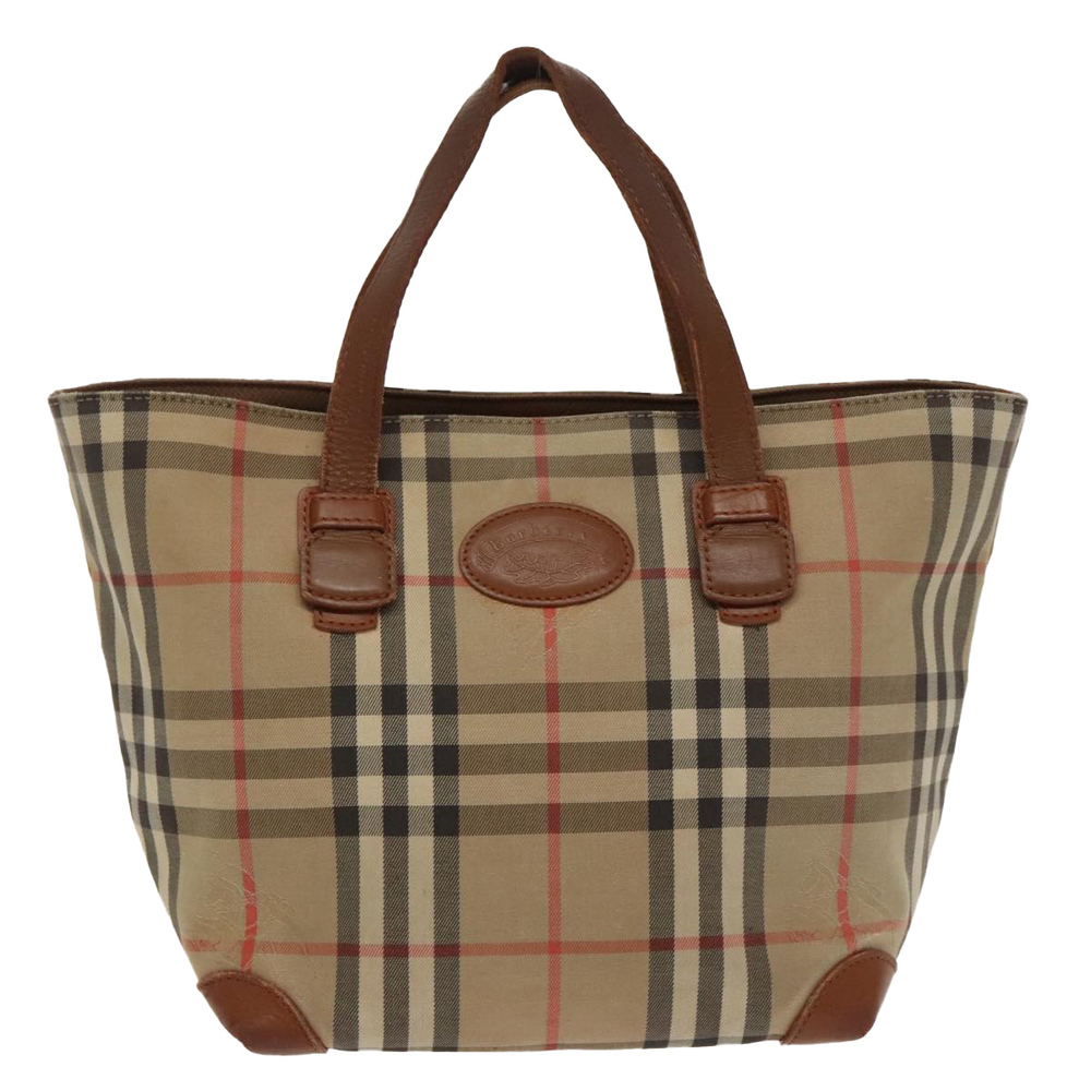 Burberrys Nova Check Hand Bag Canvas Beige Auth bs19923 - Picture 13 of 16